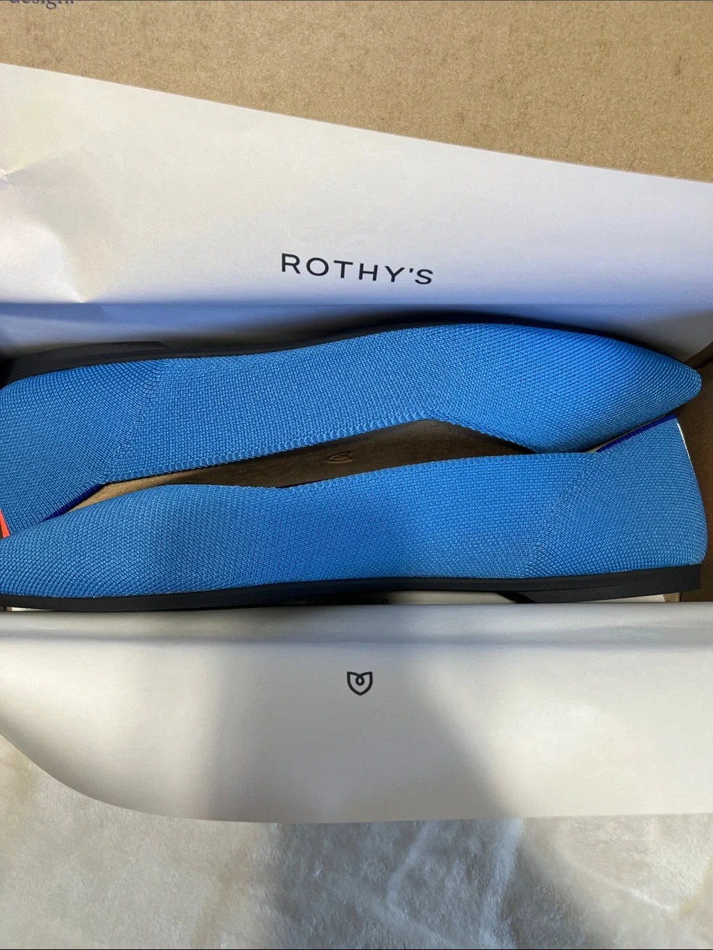 Rothy’s The Point II Oasis Blue Flats NIB Size 12.5 Recycled Knit Pointed Toe